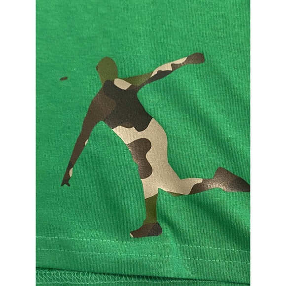 Disc Golf Shirt PATRIOTIC CAMO Flag Logo XL Graphic T-Shirt Gildan GREEN - Picture 3 of 5